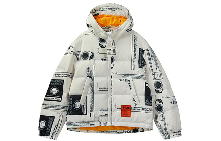 

Пуховик FILA x MIHARA с капюшоном и принтом, белый