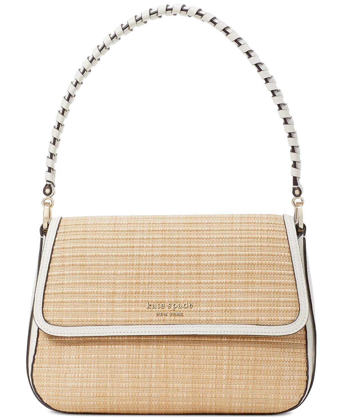 

Маленькая тканая соломенная сумка-трансформер Hudson с клапаном на плечо kate spade new york