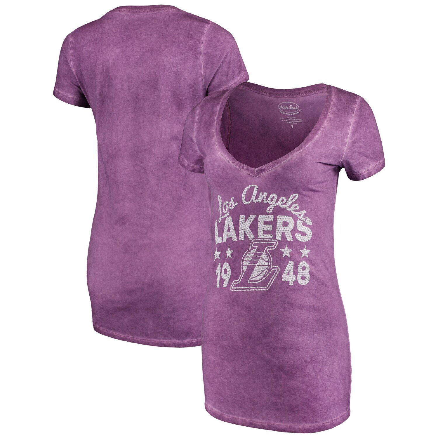 

Женская фиолетовая футболка Majestic Threads Los Angeles Lakers City Over Pop Premium с v-образным вырезом Majestic, Фиолетовый