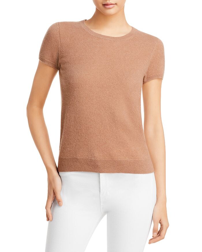 

Кашемировый свитер с короткими рукавами — 100% эксклюзив C by Bloomingdale's Cashmere, Коричневый