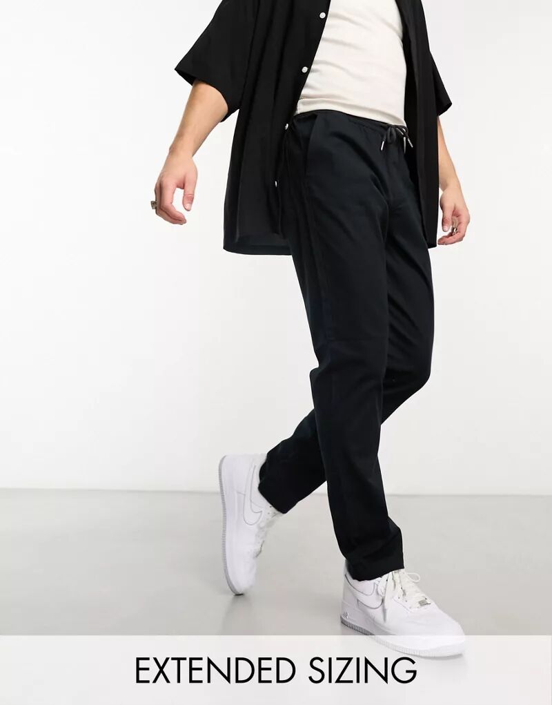 ASOS – черные брюки без застежек с эластичной резинкой на талии