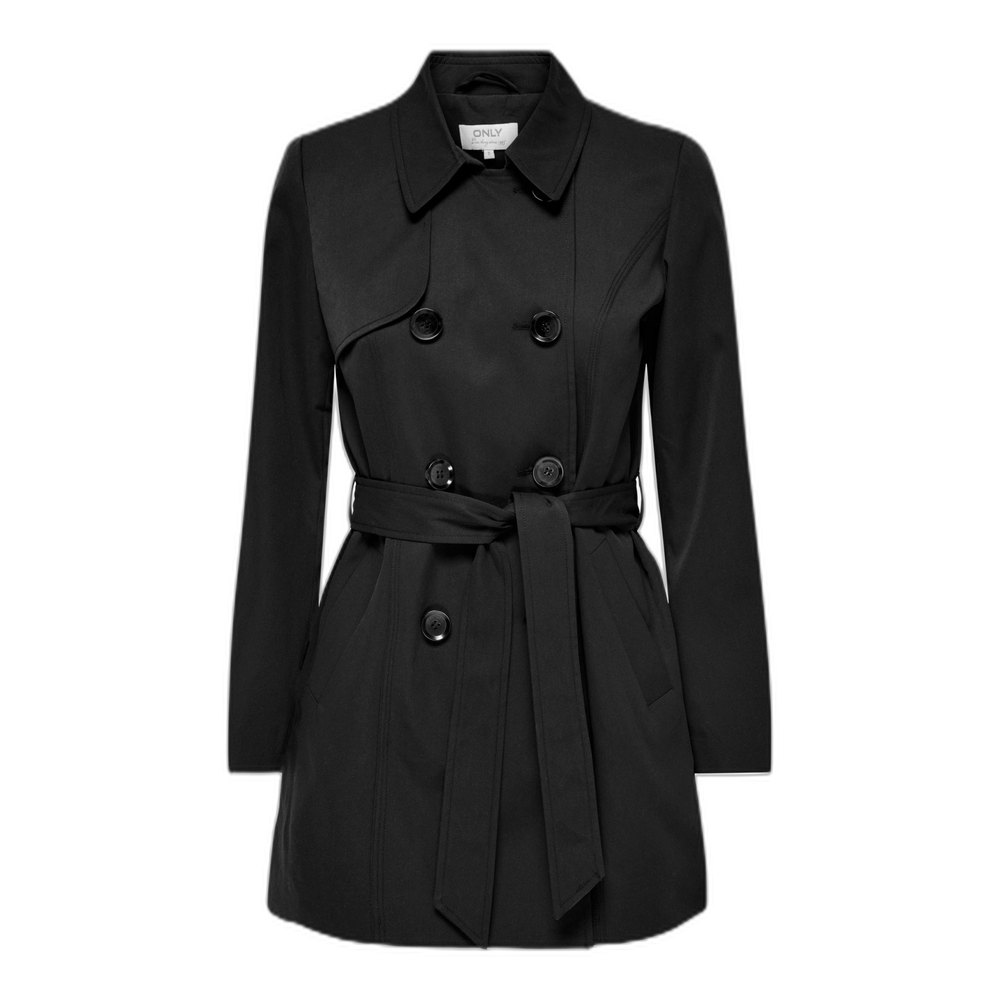 Пальто Only Valerie Trenchcoat, черный