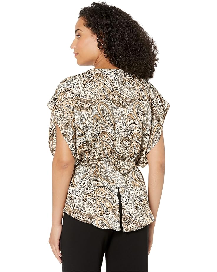 

Топ Michael Kors Paisley Flounce Hem Top, цвет Husk