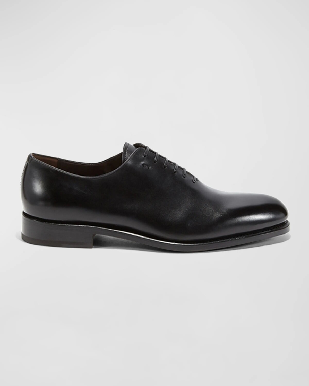 

Мужские цельнокроенные кожаные туфли на шнуровке Angiolo Tramezza Ferragamo, цвет Black