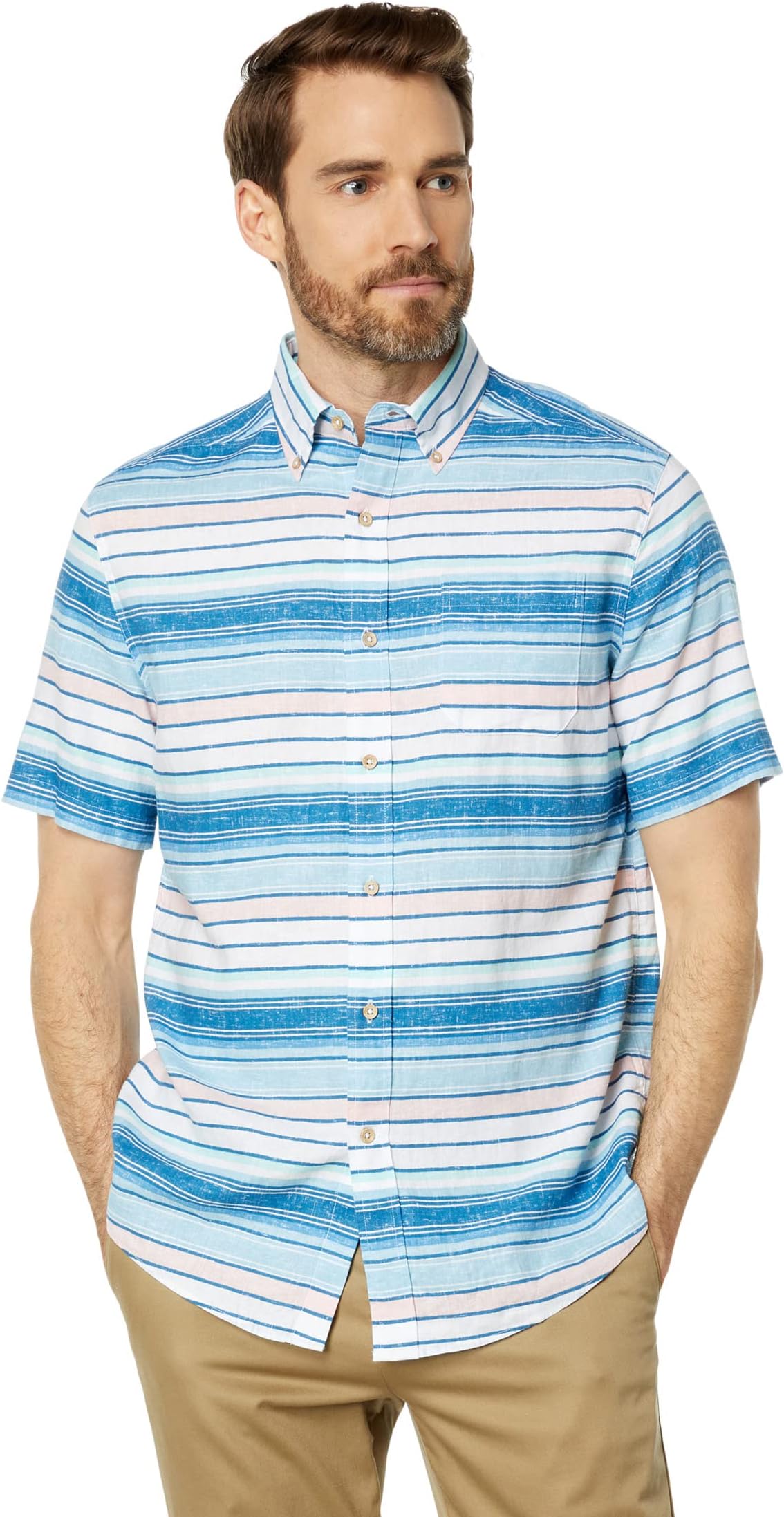 

Спортивная рубашка Cooley в полоску с короткими рукавами Southern Tide, цвет Classic White