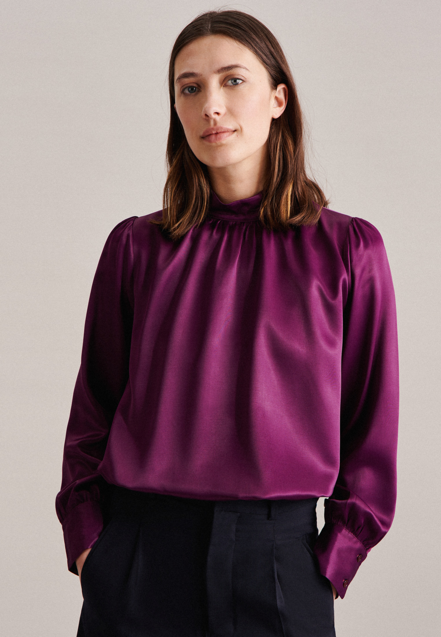 Блуза Seidensticker Schlupf Regular, фиолетовый