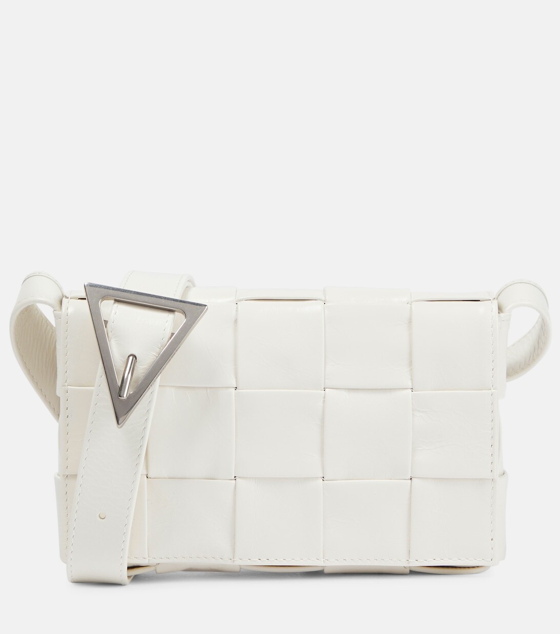 

Кожаная сумка через плечо Cassette Mini Bottega Veneta, белый