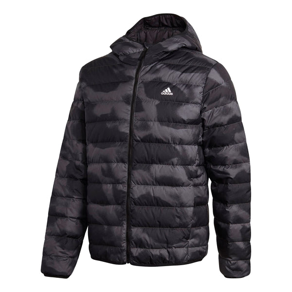 Пуховик adidas Outdoor Sports Printing hooded down Jacket Gray, серый цена и фото