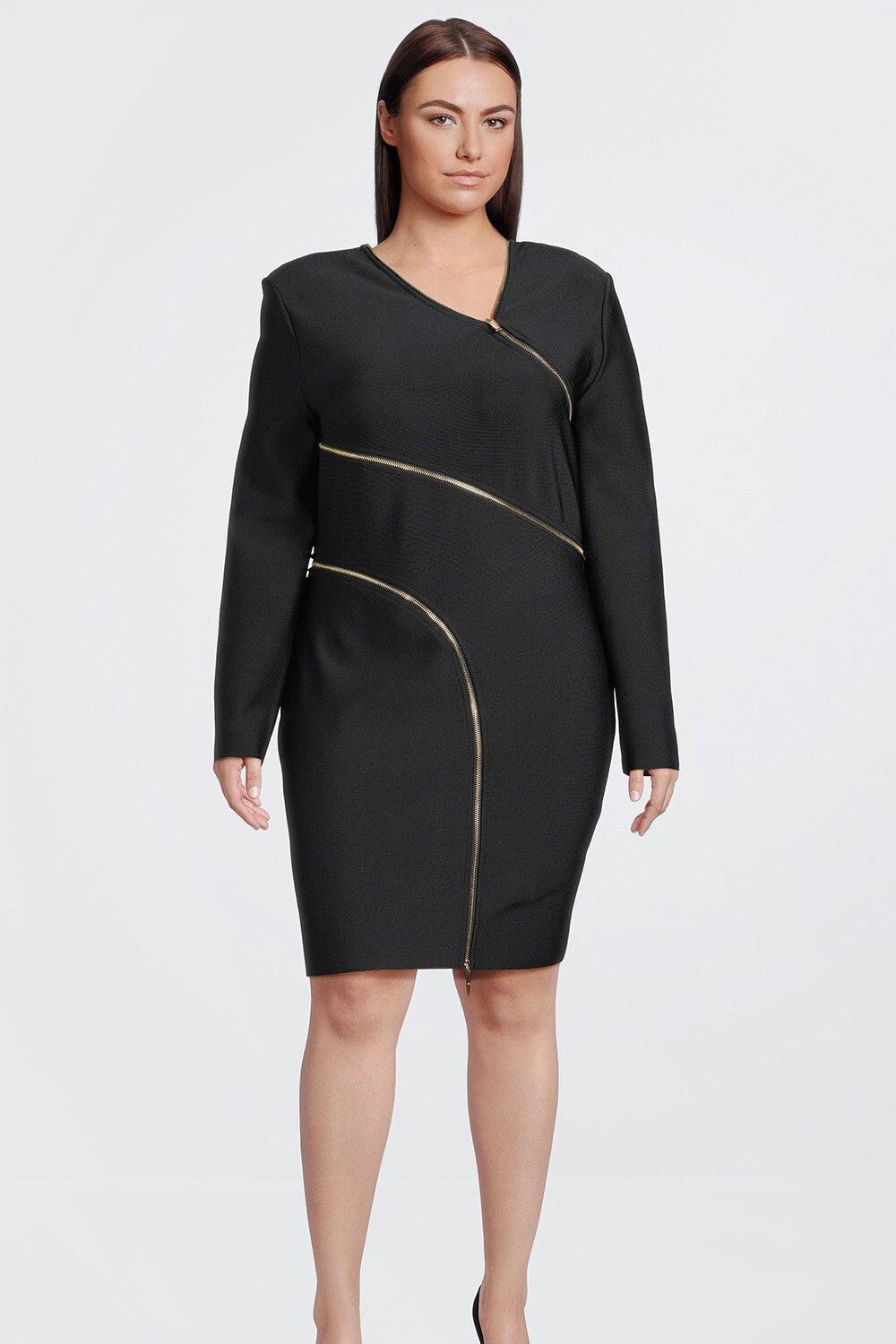 

Мини-платье больших размеров с повязкой на молнии и фигурой Karen Millen, черный