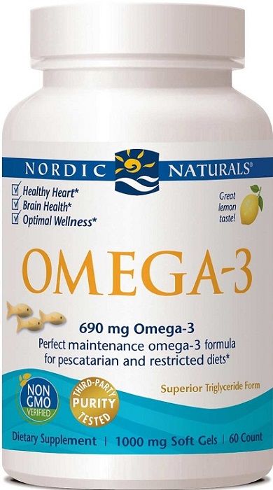 

Nordic Naturals Omega 3 690 Mg Lemon (Fish Gelatin) омега 3 жирные кислоты, 60 шт.