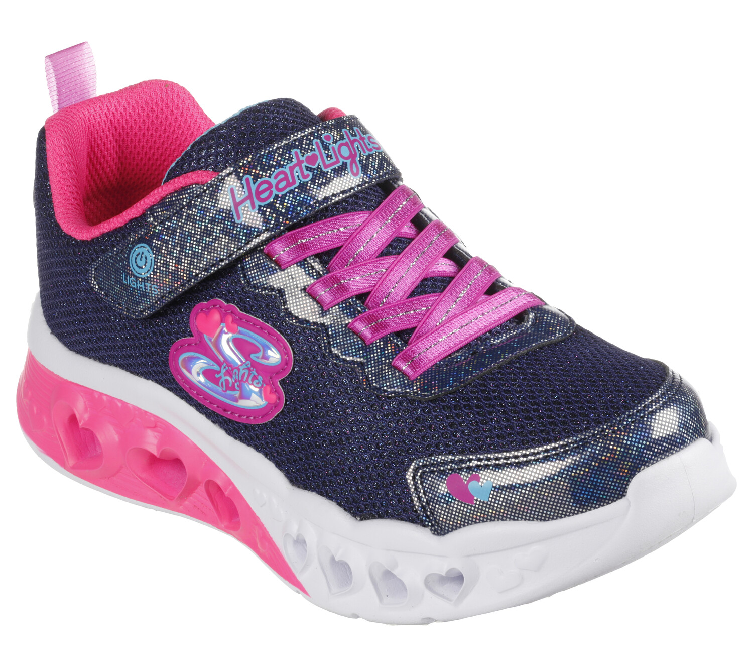 

Низкие кроссовки Skechers FLUTTER HEART LIGHTS BRING SPARKLE, цвет Marineblau/Mehrfarbig