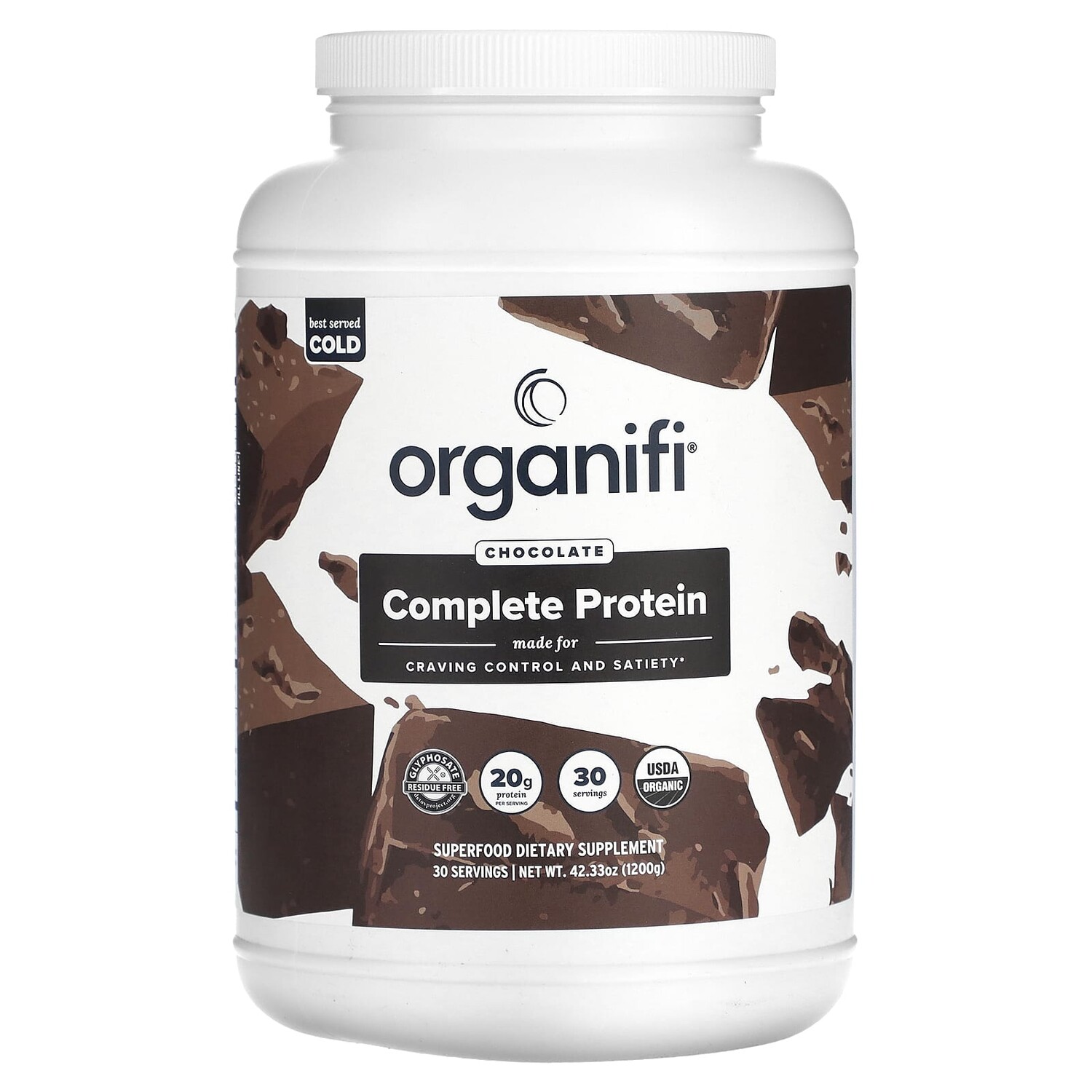

Complete Protein, шоколад, 1200 г (42,33 унции), Organifi