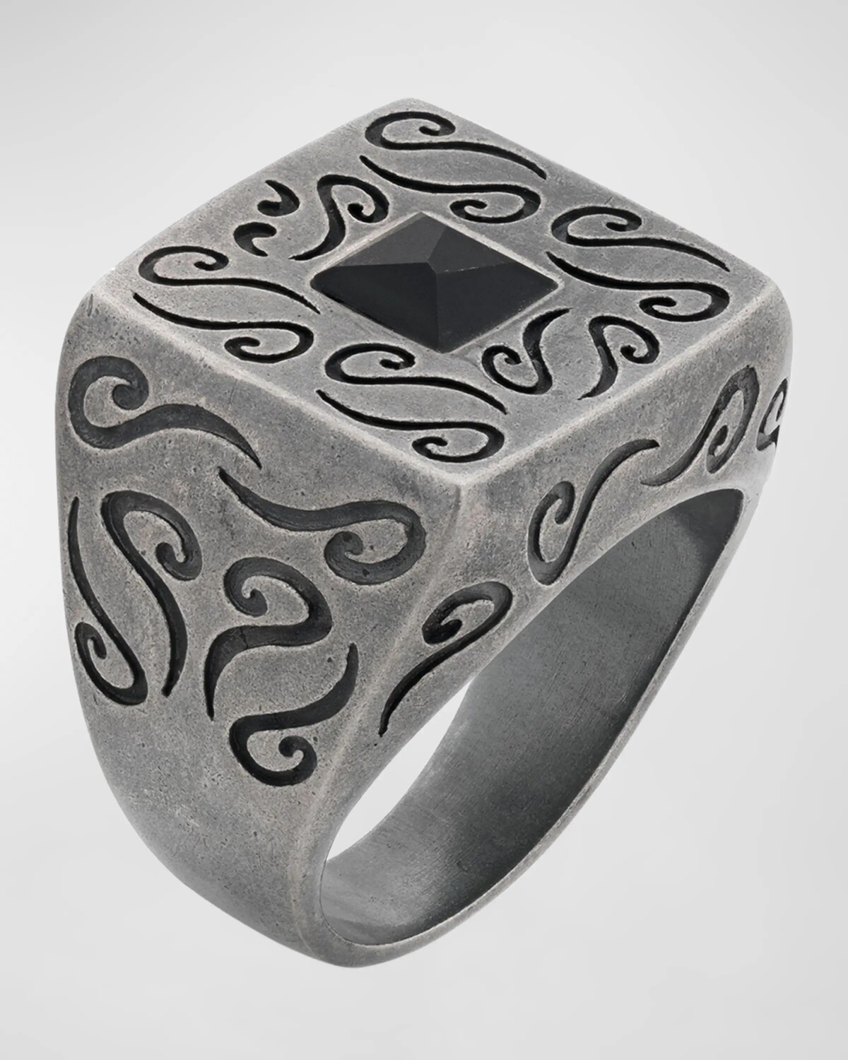 

Мужское кольцо Ara с квадратной гравировкой Marco Dal Maso, цвет Black Onyx
