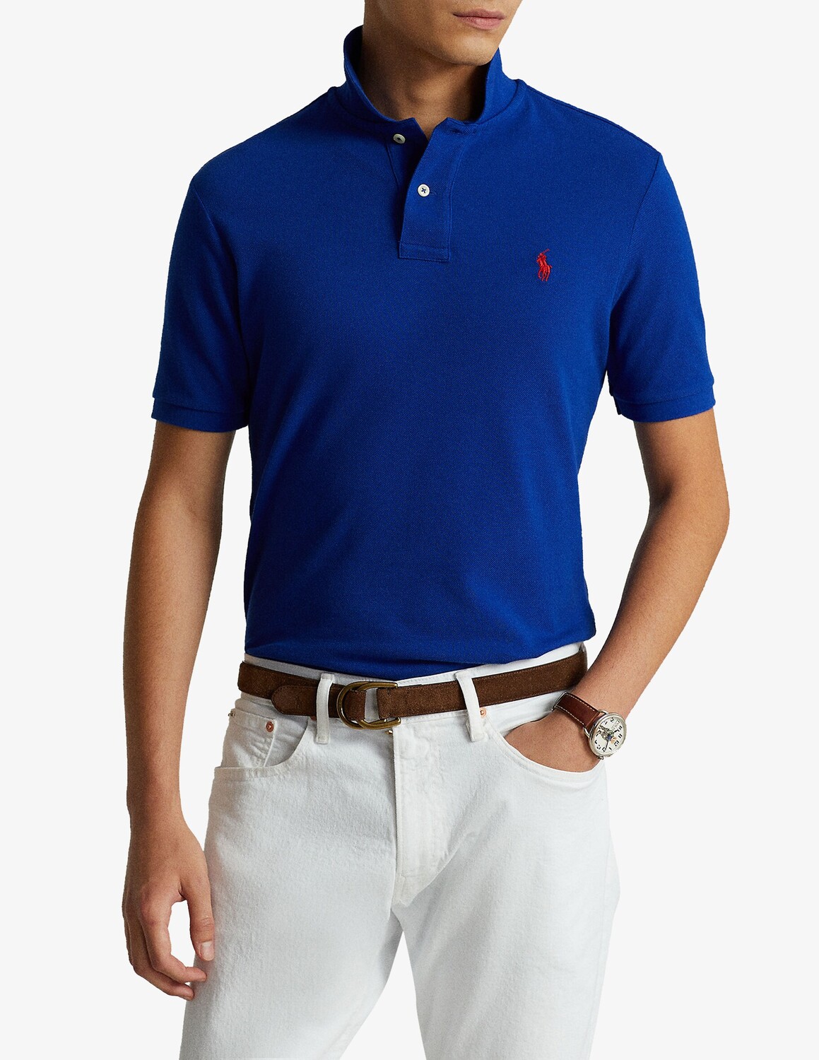 

Поло узкого кроя Ralph Lauren, синий