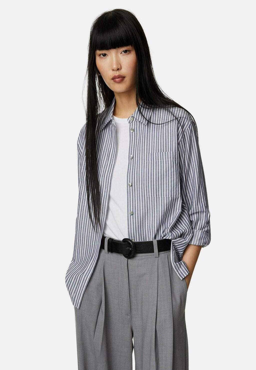 

Блузка STRIPED RELAXED UTILITY Marks & Spencer, цвет navy mix
