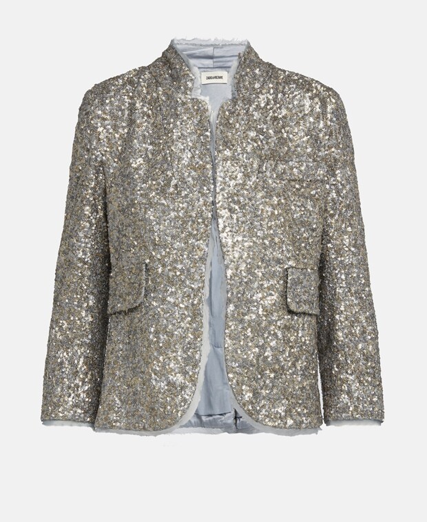 

Блейзер с пайетками Zadig&Voltaire, серебряный