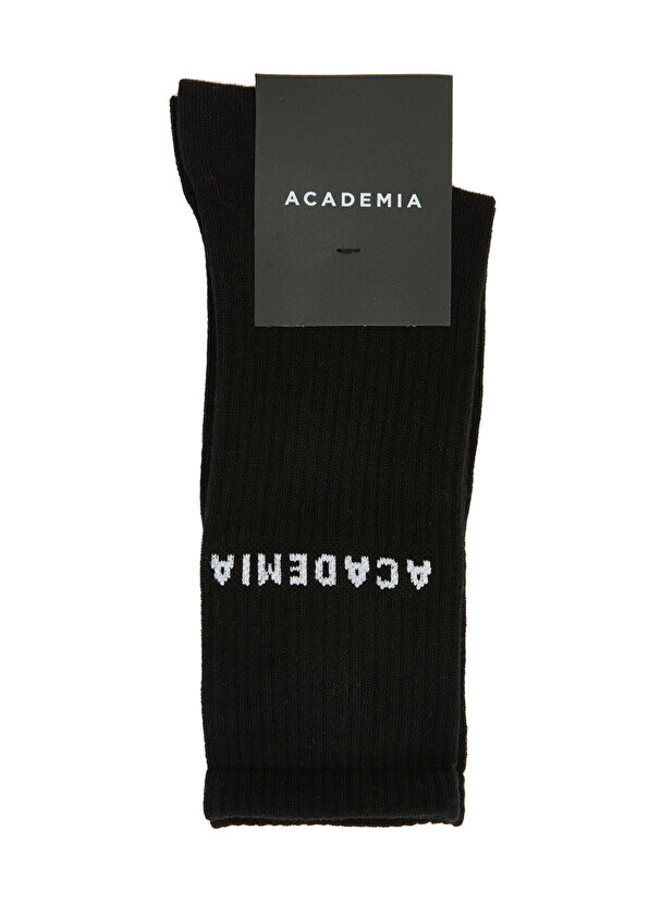 

Черные женские носки из жаккарда с логотипом Academia