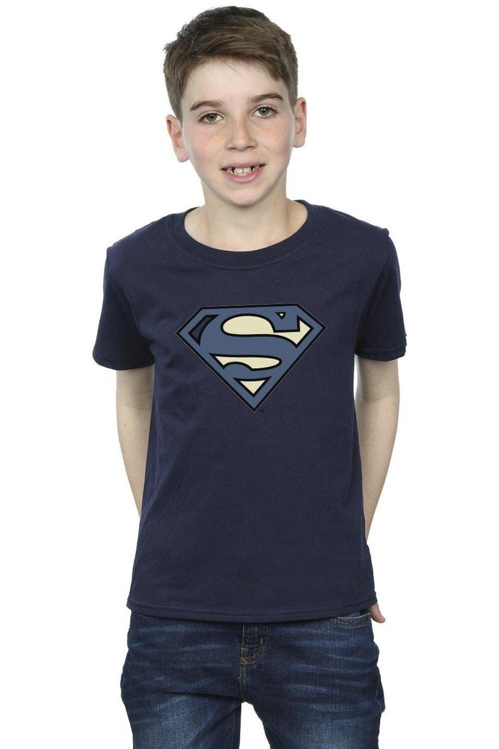 

Синяя футболка с логотипом Superman цвета индиго DC Comics, темно-синий