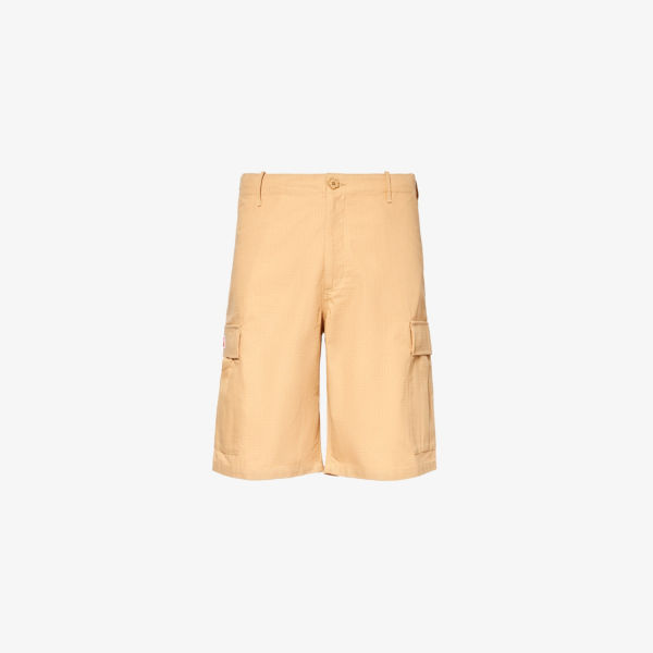 Хлопковые шорты стандартного кроя с карманами-карго Kenzo, коричневый