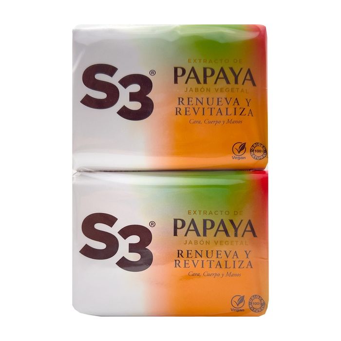 Мыло Pastilla de Jabón Papaya S3, 2 x 125 gr мыло для лица и тела teana cleopatra s secret 100 г