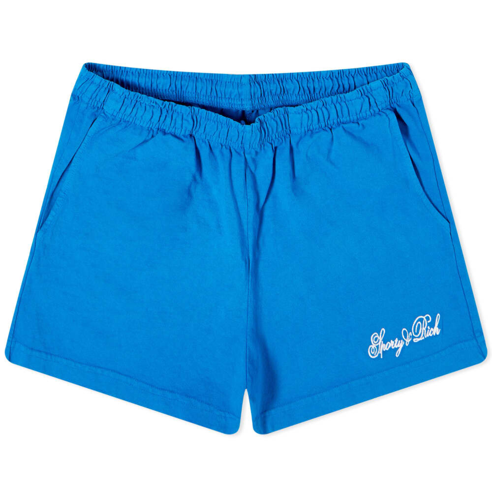 

Sporty & Rich Шорты в стиле диско с курсивом и логотипом