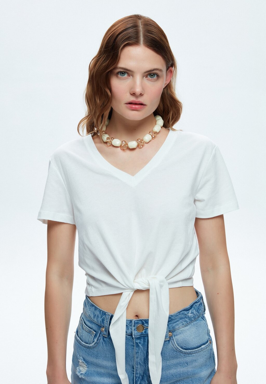 

Футболка базовая V NECK adL, цвет beige