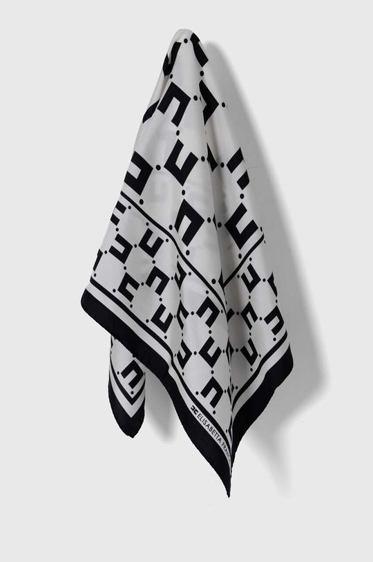 Шелковый шарф Elisabetta Franchi, белый серьги 09040130 франки штейн