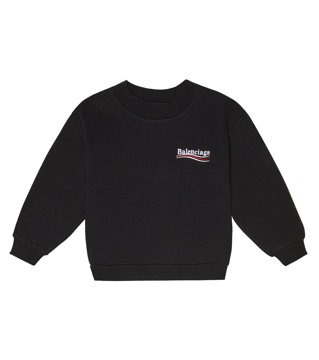 

Толстовка из хлопка с логотипом Balenciaga Kids, черный