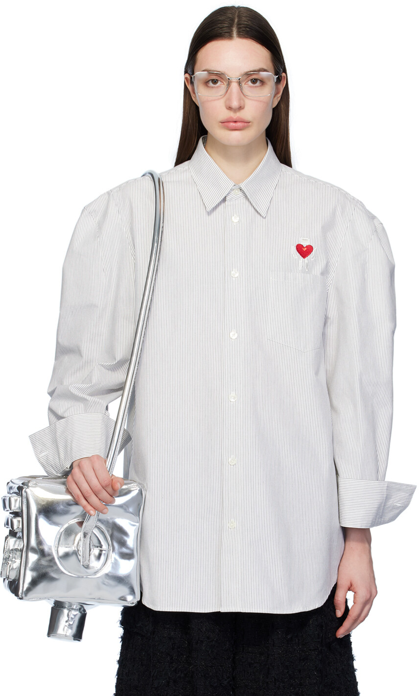 

Белая рубашка с плечами в виде робота Doublet, цвет White/Black
