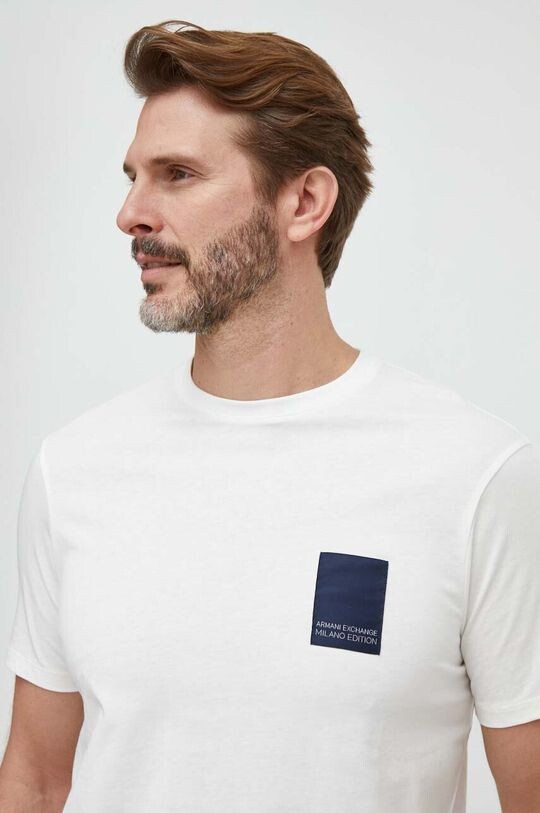 

Хлопковая футболка Armani Exchange, бежевый