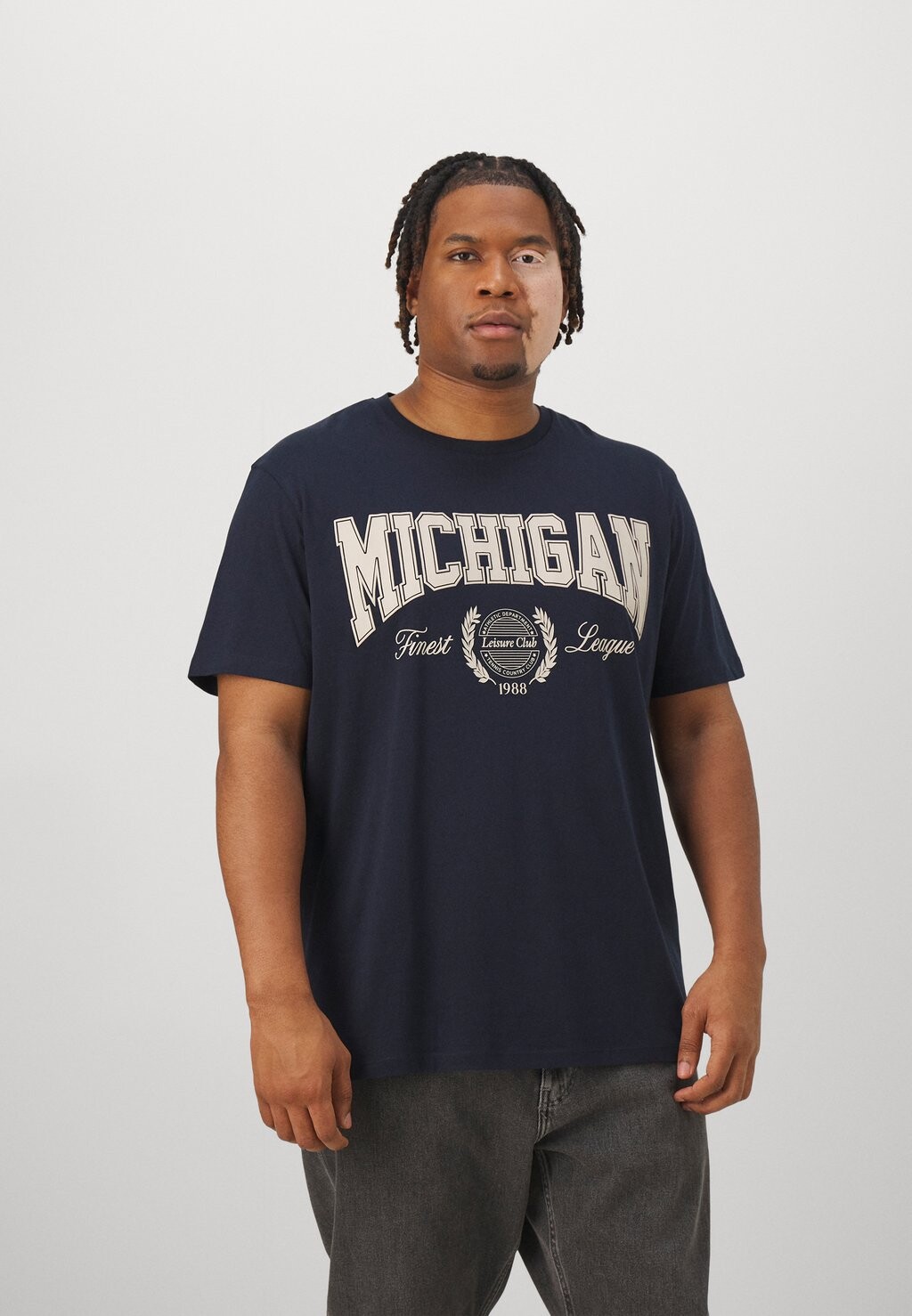 

Футболка с принтом Jorbradley Mitch Tee Crew Neck Jack & Jones, цвет navy blazer