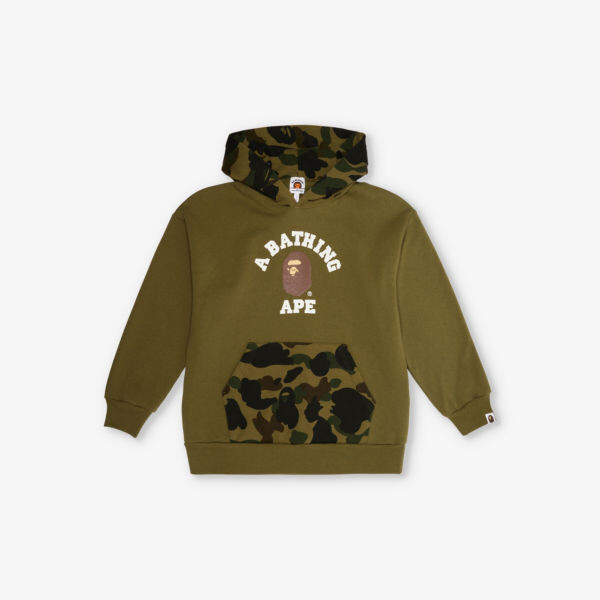 

Толстовка из хлопкового джерси с графическим принтом camo college 10-13 лет A Bathing Ape, зеленый