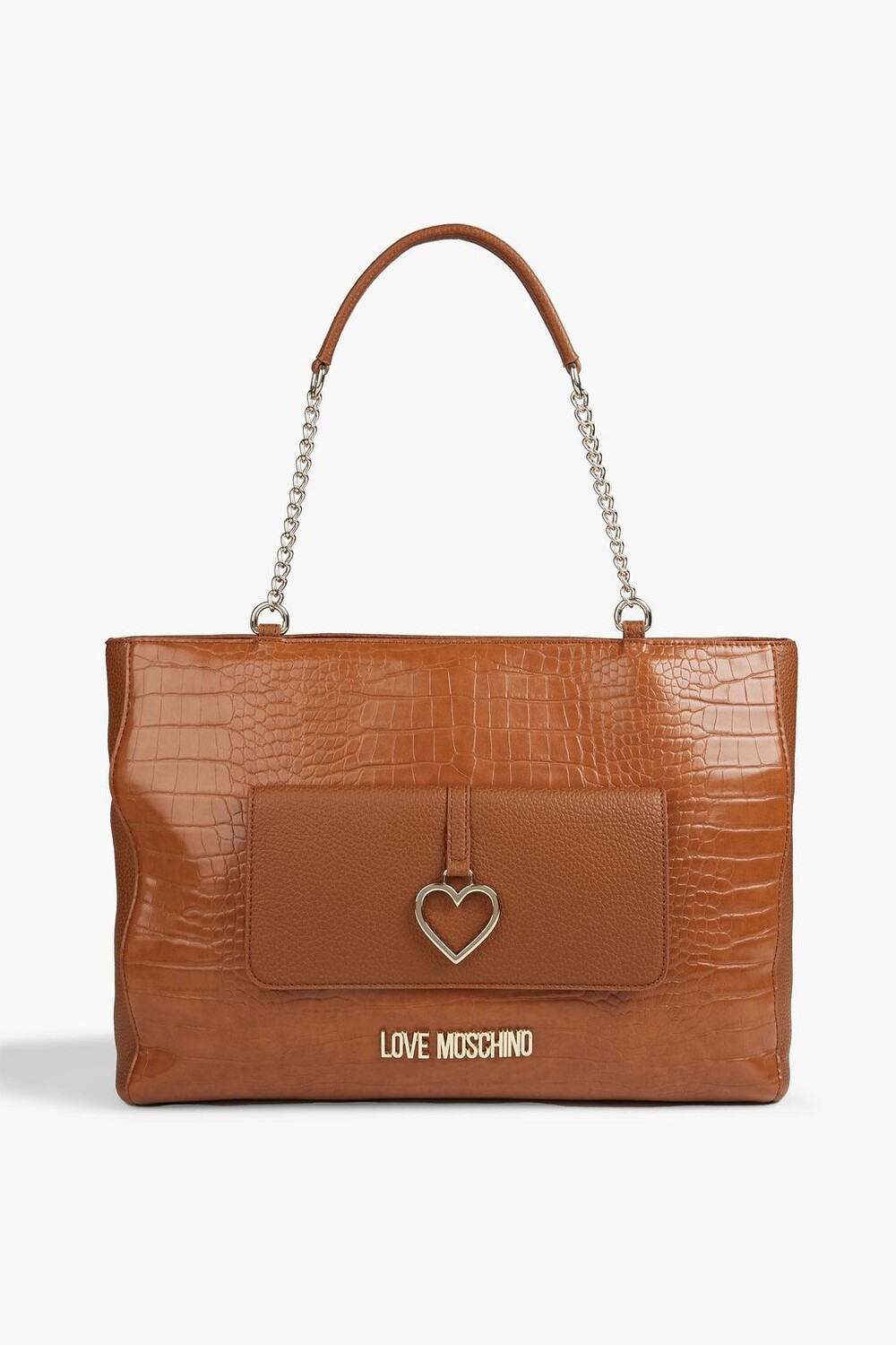 

Сумка-тоут из искусственной кожи под крокодила LOVE MOSCHINO, коричневый