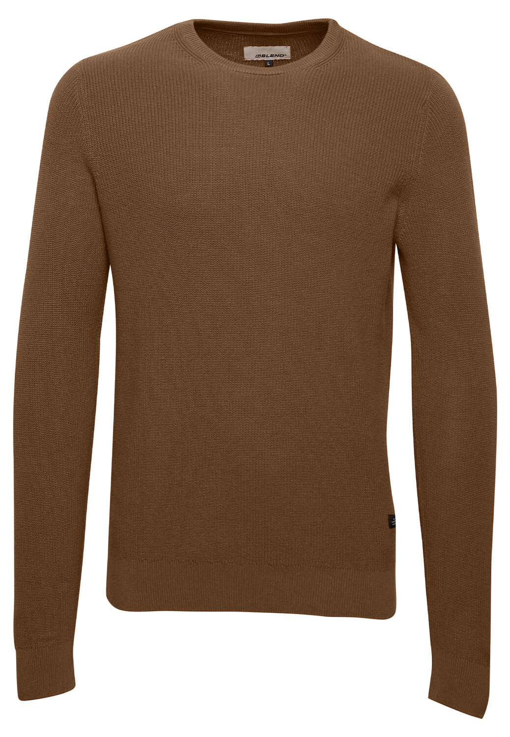 

Пуловер BLEND Rundhals Strick Basic Langarm Sweater, коричневый