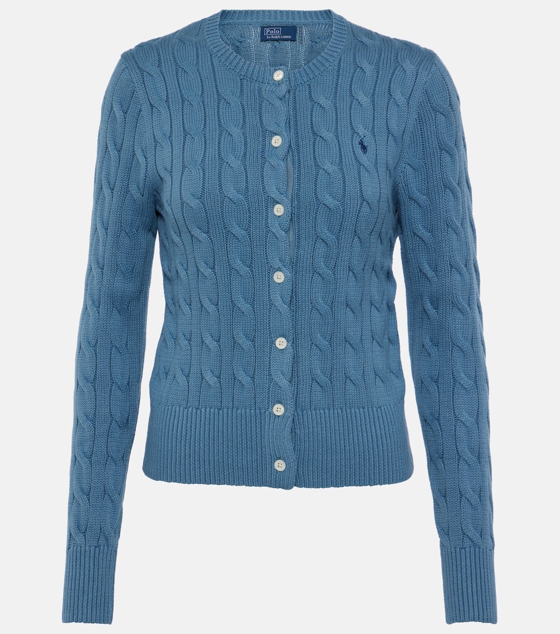 

Хлопковый кардиган косой вязки Polo Ralph Lauren, синий