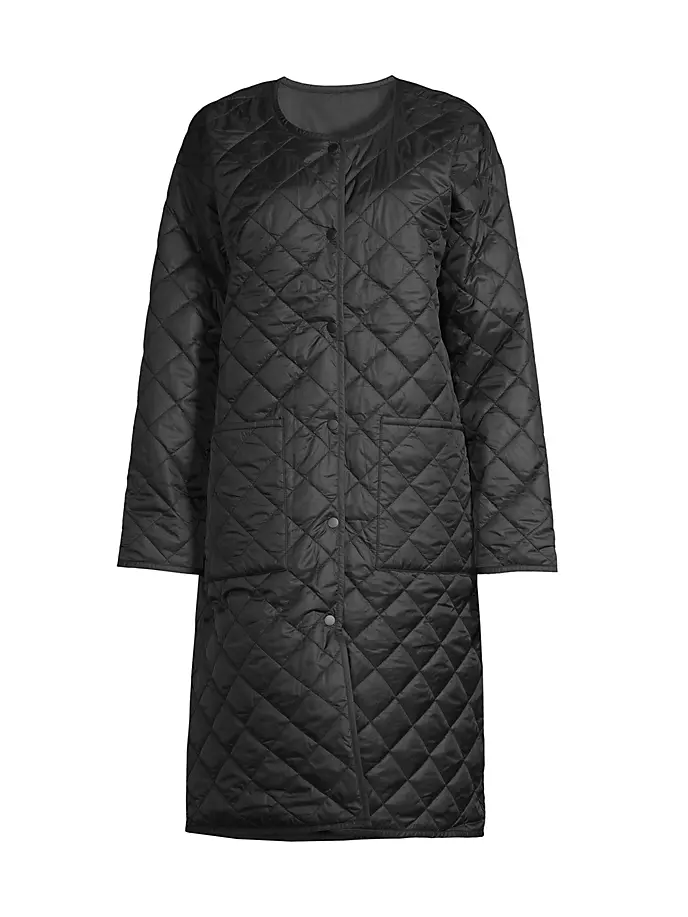 

Двустороннее стеганое пальто длиной до колена Eileen Fisher, черный