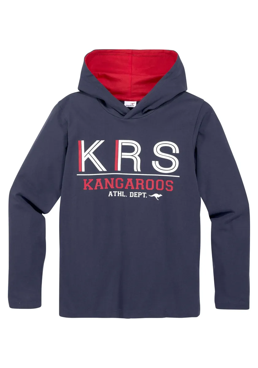 

Рубашка KangaROOS с капюшоном "KRS", с цветной подкладкой капюшона, цвет морской волны