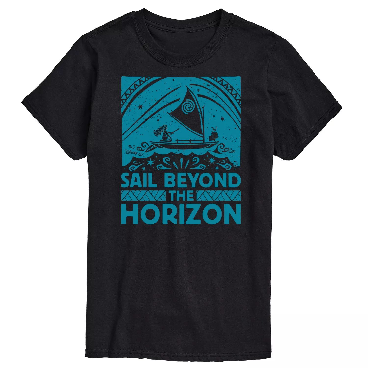 Футболка's Moana Big & Tall Sail Beyond The Horizon Disney, черный
