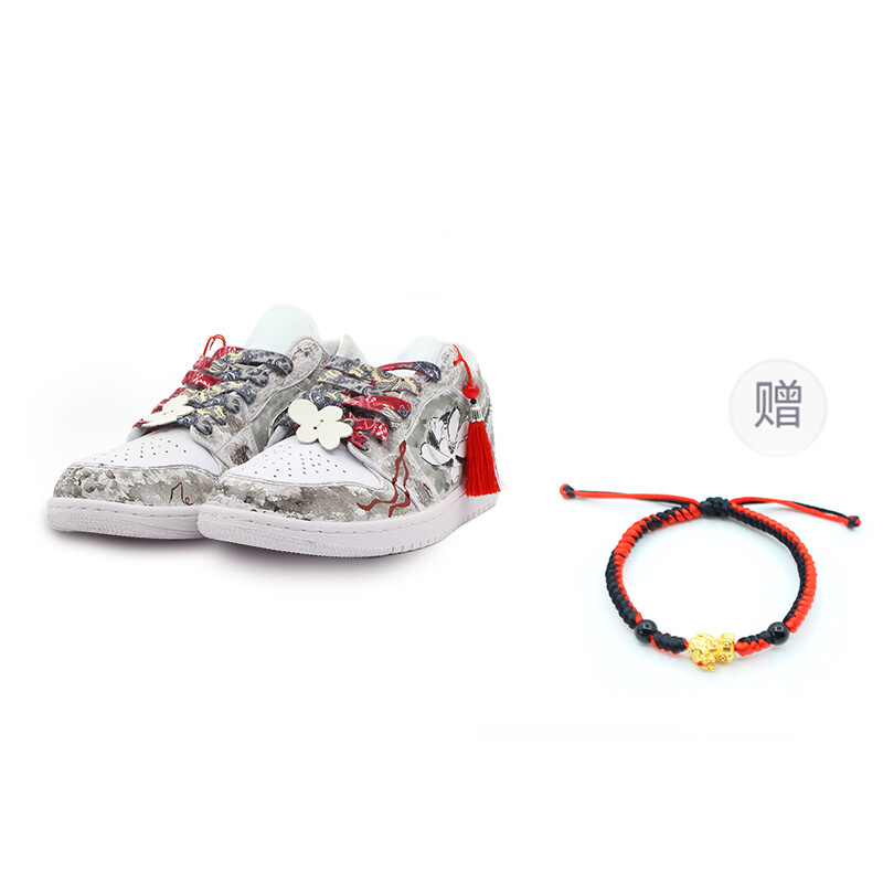 

Кроссовки Air Jordan 1 Vintage Basketball Shoes Women's Low-top Black/white, черный/белый