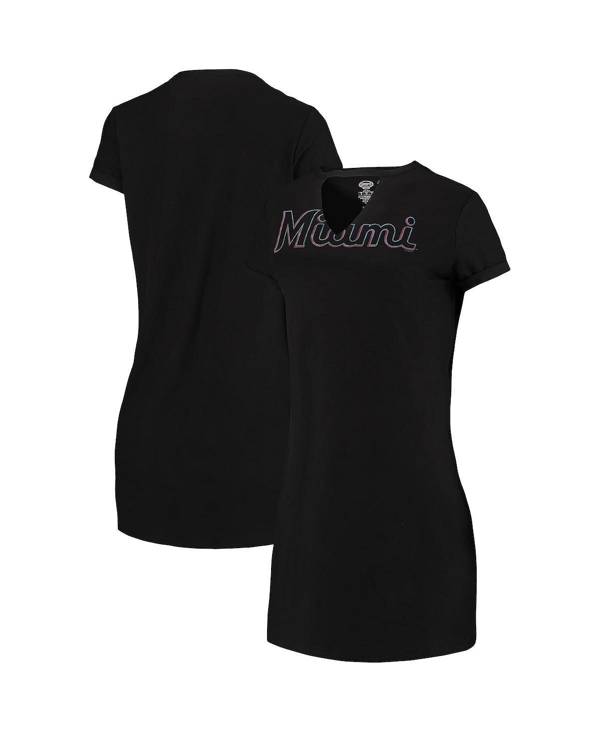 

Женская черная футболка Miami Marlins Fairway Night Concepts Sport, черный