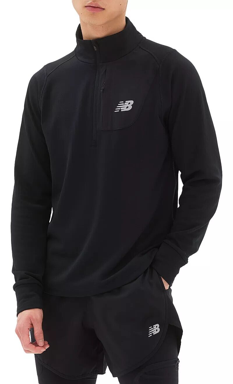

Мужская толстовка с коротким рукавом на молнии New Balance Heat Grid, черный