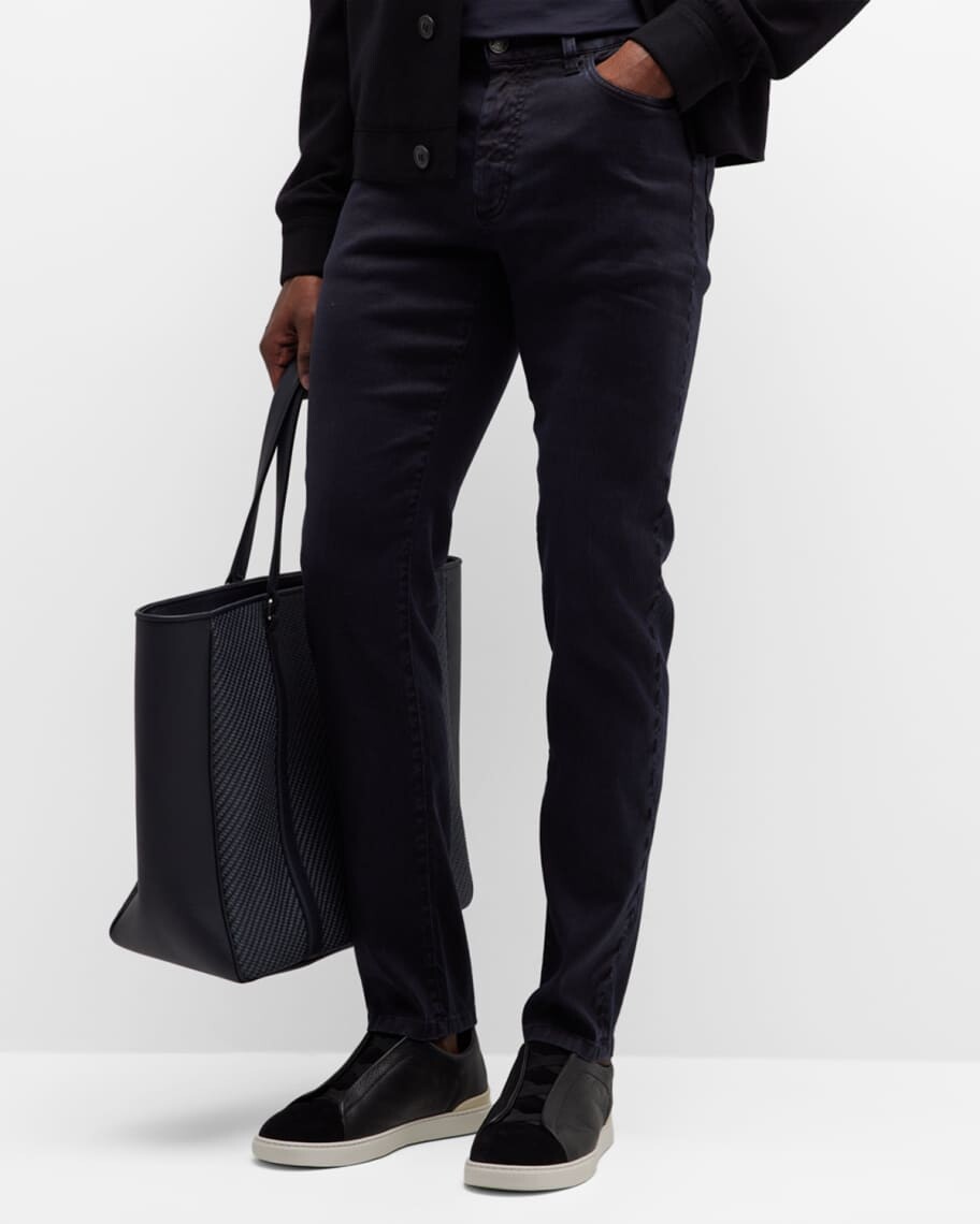 

Мужские брюки из хлопка и льна с пятью карманами ZEGNA