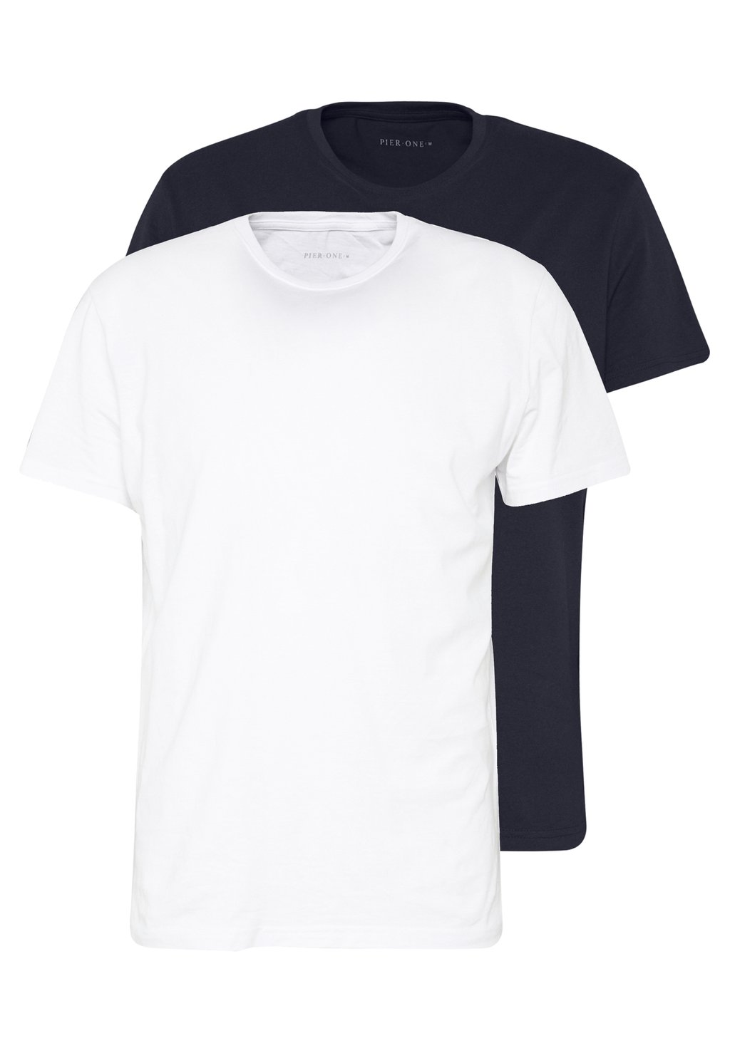 цена Базовая футболка 2 PACK Pier One, белый/темно-синий