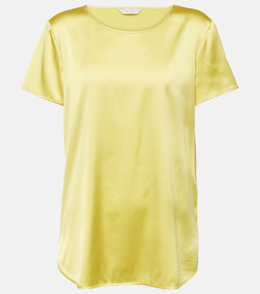 

Футболка Cortona из атласа с добавлением шелка Max Mara, желтый