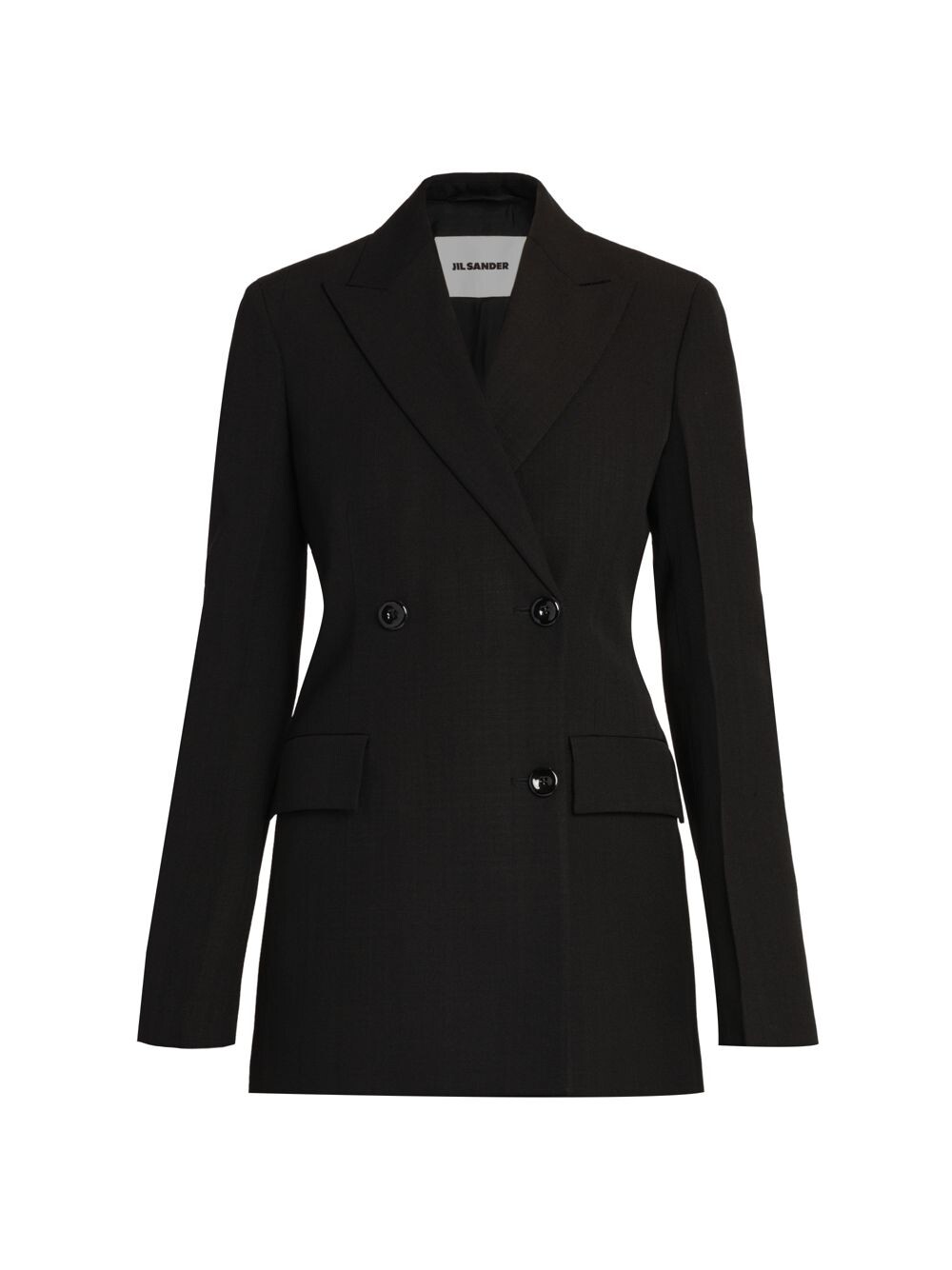 

Длинный двубортный жакет Jil Sander, черный