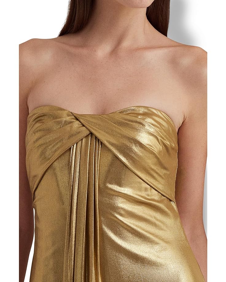 

Платье LAUREN Ralph Lauren Metallic Chiffon Strapless Gown, цвет New Bronze/Bronze Foil