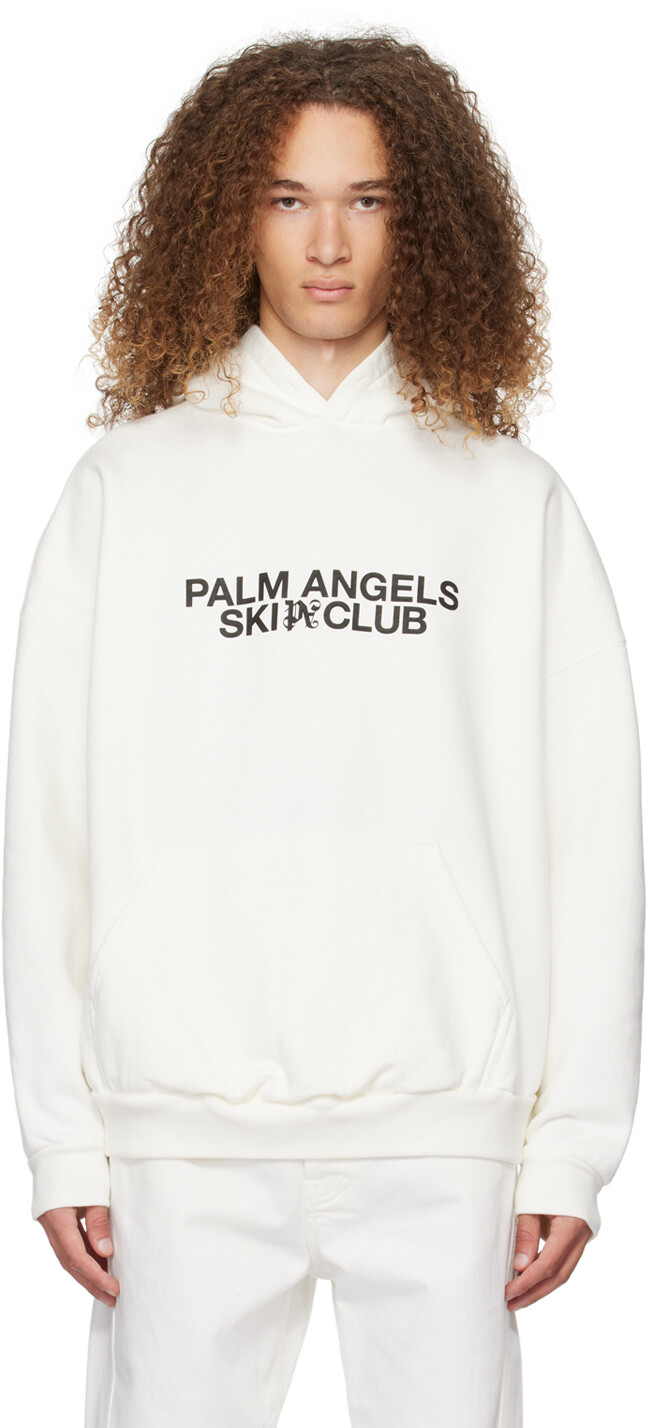 

Кремового цвета худи с надписью Ski Club Palm Angels