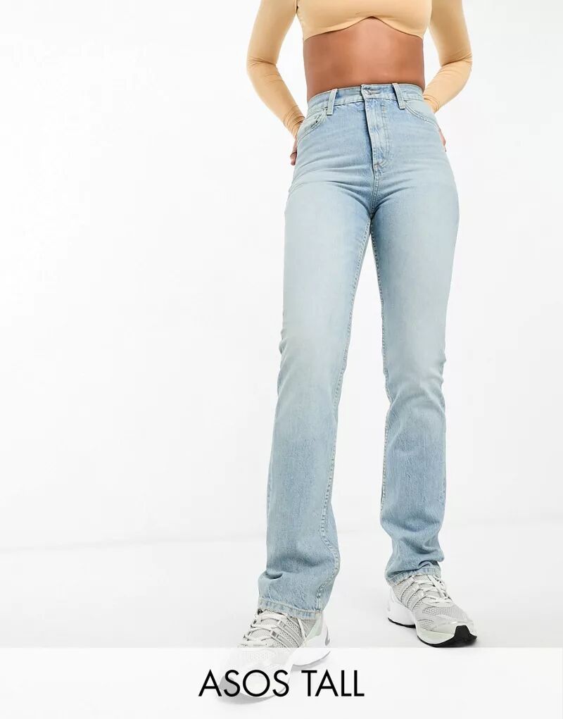 Голубые прямые джинсы в стиле 90-х ASOS DESIGN Tall