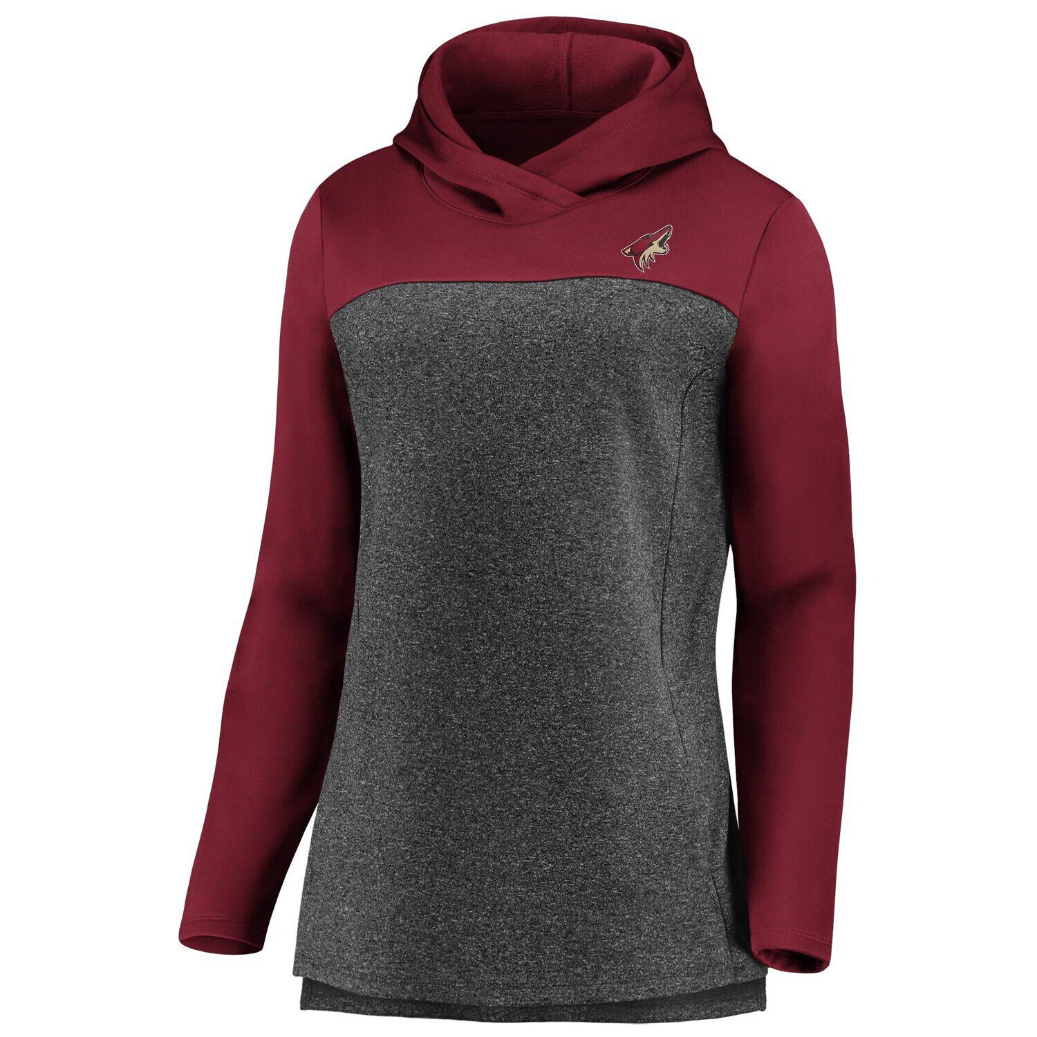 

Женский флисовый пуловер с капюшоном Fanatics с рисунком угля/граната Arizona Coyotes Chiller Fanatics