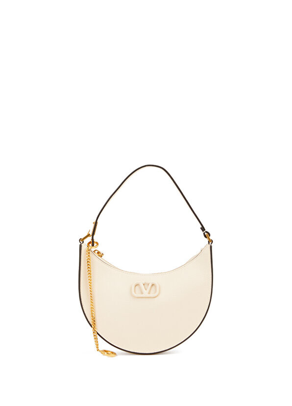 

Кремовая женская кожаная сумка mini vlogo signature Valentino Garavani